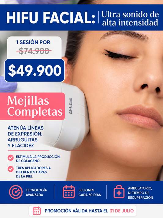 HIFU 12D Mejillas Completas