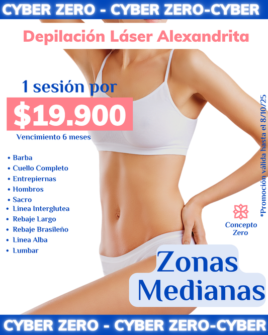 ¡Cyber Zero! Zonas Medianas - Depilación Láser Alexandrita