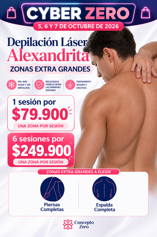 Depilación Láser Alexandrita – Zonas Extra Grandes | Cyber Zero
